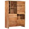 Wine Cabinet Solid Acacia Wood Live Edges 100x40x137 cm