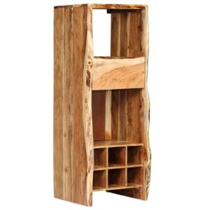 Wine Rack Solid Acacia Wood Live Edges 40x40x110 cm
