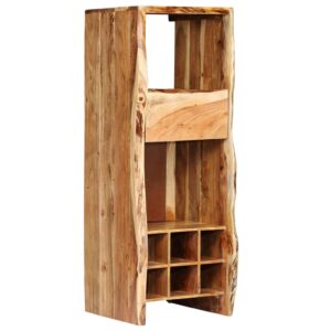 Wine Rack Solid Acacia Wood Live Edges 40x40x110 cm