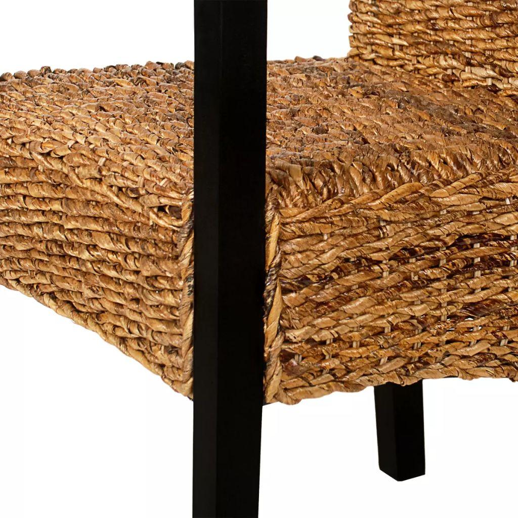4 pcs Handwoven Abaca Dining Chair Set with Armrest