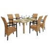 6 pcs Handwoven Abaca Dining Chair Set with Armrest