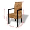 6 pcs Handwoven Abaca Dining Chair Set with Armrest