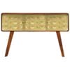 Banner Sideboard Solid Sheesham Wood with Golden Print 120x30x80 cm
