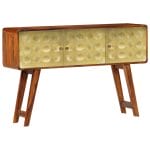 Banner Sideboard Solid Sheesham Wood with Golden Print 120x30x80 cm 1