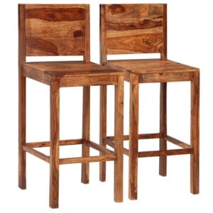 Bar Chairs 2 pcs Brown Indian Sheesham Wood