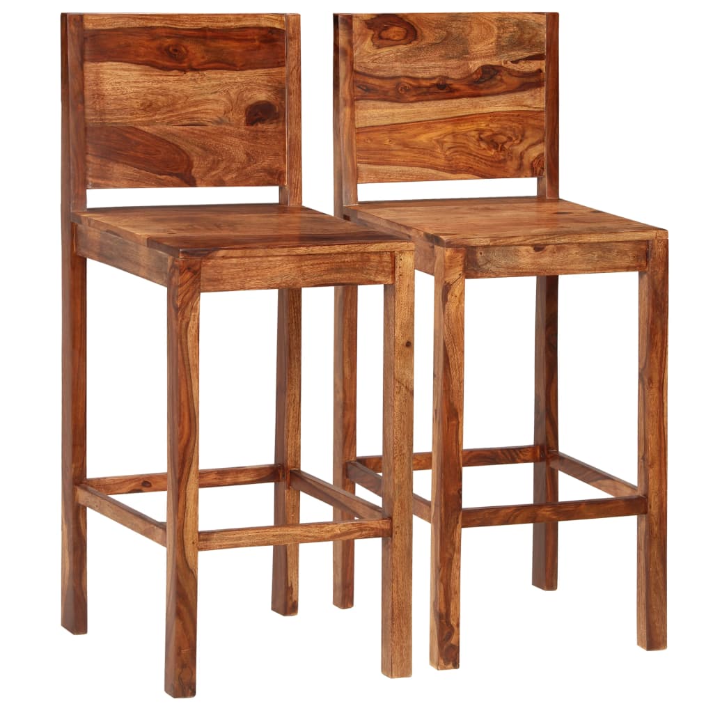 Bar Chairs 2 pcs Brown Indian Sheesham Wood