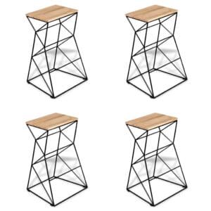 Bar Stools 4 pcs Solid Mango Wood