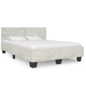 Bed Frame Grey Natural Rattan 140x200 cm
