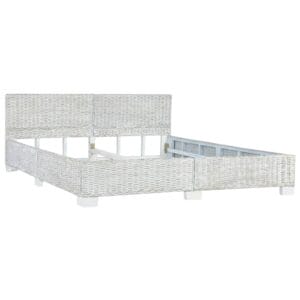 Bed Frame Grey Natural Rattan 180x200 cm