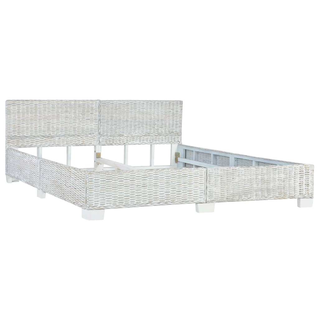 Bed Frame Grey Natural Rattan 180x200 cm