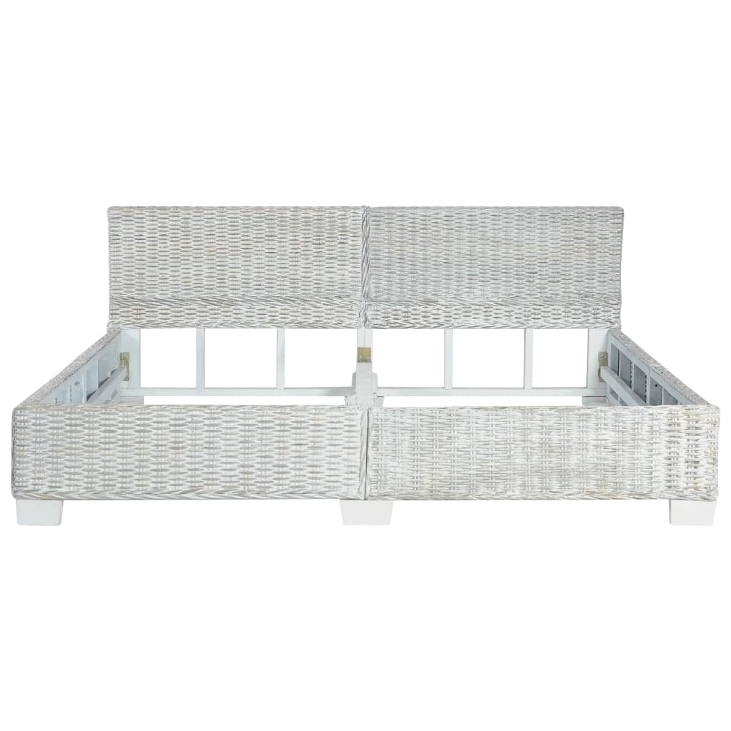 Bed Frame Grey Natural Rattan 180x200 cm