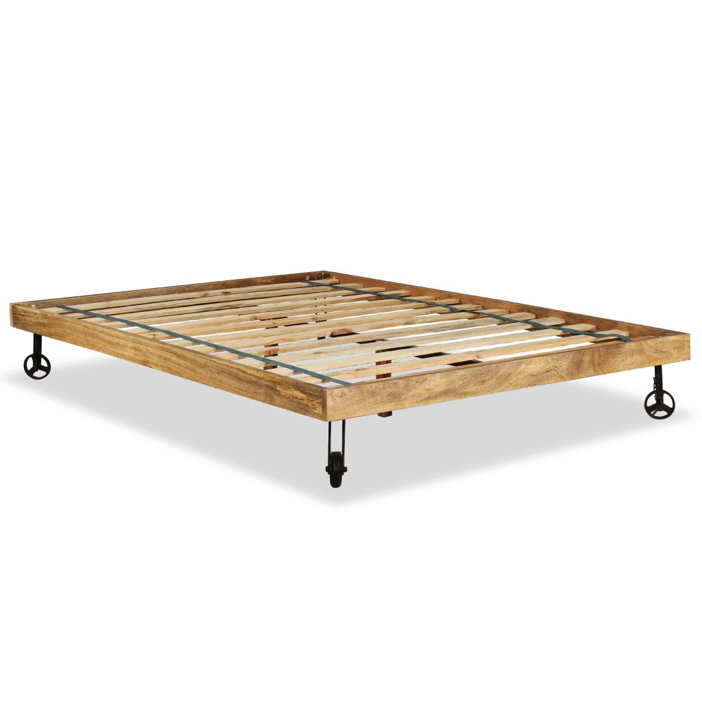 Bed Frame Rough Mango Wood 140x200 cm