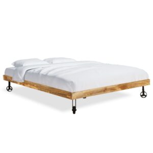 Bed Frame Rough Mango Wood 140x200 cm