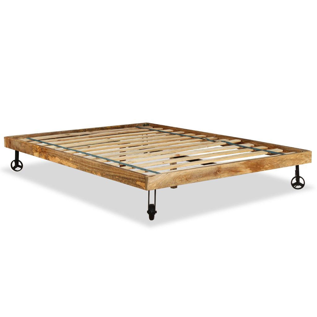 Bed Frame Rough Mango Wood 140x200 cm