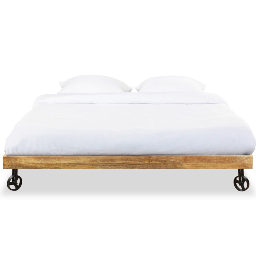 Bed Frame Rough Mango Wood 180x200 cm