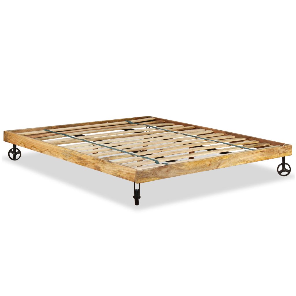 Bed Frame Rough Mango Wood 180x200 cm