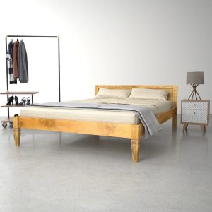 Bed Frame Solid Mango Wood 140x200 cm