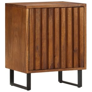 Sloted Bedside Cabinet 40x30x50cm Mango Wood