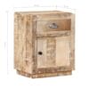 Bedside Cabinet 40x30x50 cm Solid Mango Wood