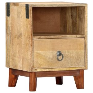 Bedside Cabinet 40x30x52 cm Rough Mango Wood