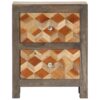 Bedside Cabinet Grey 40x30x50 cm Solid Mango Wood