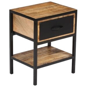 Bedside Cabinet Solid Mango Wood 40x30x50 cm