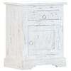 Bedside Cabinet White 40x30x50 cm Solid Mango Wood