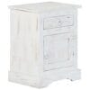 Bedside Cabinet White 40x30x50 cm Solid Mango Wood