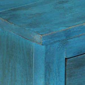 Bedside Table Solid Mango Wood 40x30x50 cm Blue