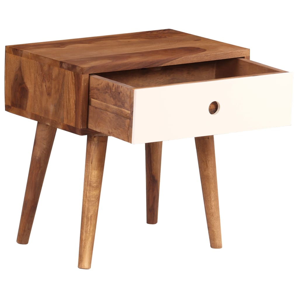 Bedside Table Solid Sheesham Wood 45x30x45 cm