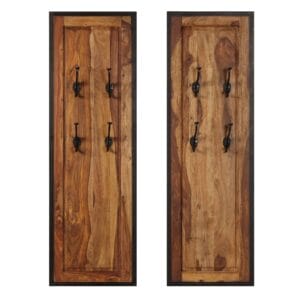 Coat Racks 2 pcs Solid Sheesham Wood