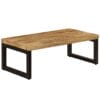 Mango Wood Coffee Table With Black Steel Legs 110cm