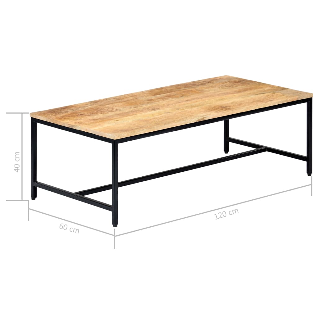Coffee Table 120x60x40 cm Solid Rough Mango Wood