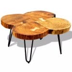 Coffee Table 35 cm 4 Trunks Solid Sheesham Wood 3