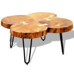 Coffee Table 35 cm 4 Trunks Solid Sheesham Wood 5