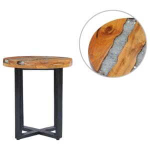 Teak Wood Handcrafted Resin Coffee Table 40x45cm