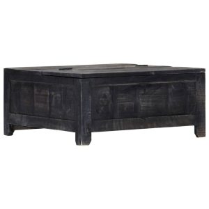 Coffee Table Black 65X65X30 Cm Solid Mango Wood