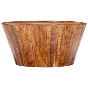Coffee Table Grey 65x65x33 cm Solid Rough Mango Wood