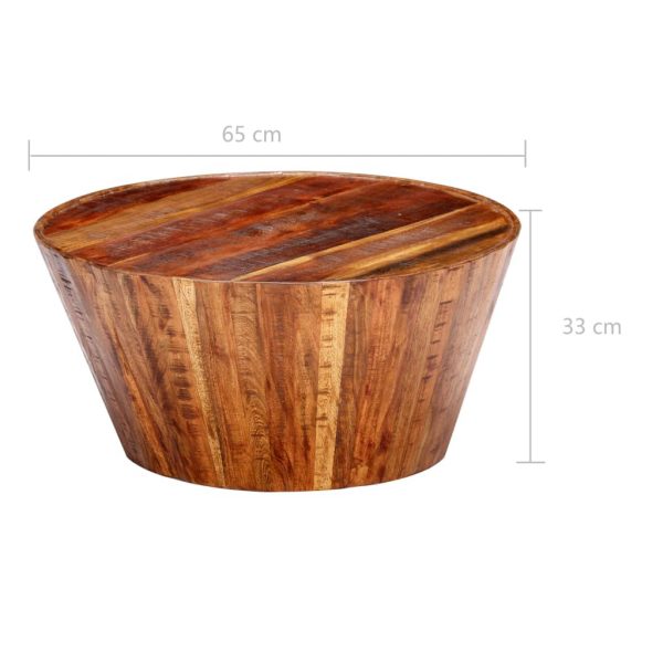 Coffee Table Grey 65x65x33 cm Rough Mango Wood