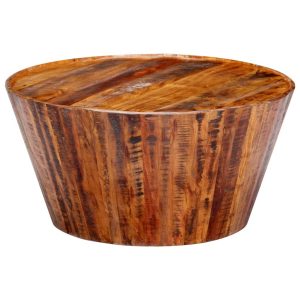 Coffee Table Grey 65x65x33 cm Solid Rough Mango Wood