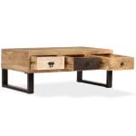 Coffee Table with 3 Drawers Solid Mango Wood 90x50x35 cm 3