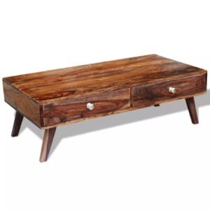 Coffee Table with 4 Drawers 35 cm Solid Sheesham Wood
