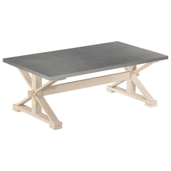 Coffee Table with Zinc Top 110x60x40 cm Solid Mango Wood