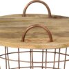 Coffee Table/Basket Set 2 Pieces Solid Mango Wood 55x50 cm