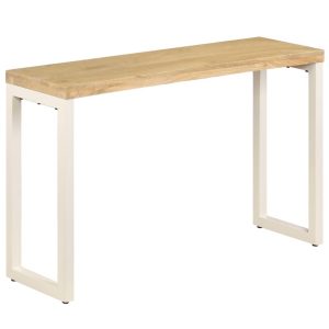 Console Table Mango Wood Top with White Steel Frame 120x35x76cm
