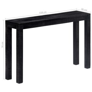 Console Table Black 118X30X76 Cm Solid Mango Wood