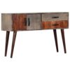 Console Table Grey 120x35x75 cm Solid Rough Mango Wood