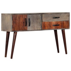 Console Table Grey 120x35x75 cm Rough Mango Wood