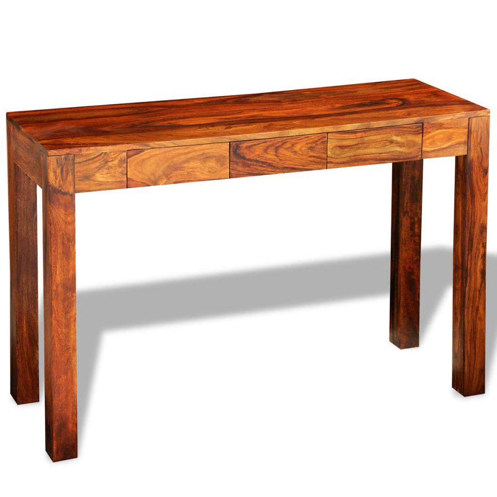 Console Table with 3 Drawers 80 cm Solid Sheesham Wood