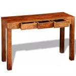 Console Table with 3 Drawers 80 cm Solid Sheesham Wood 1